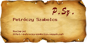 Petróczy Szabolcs névjegykártya