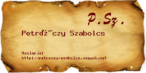Petróczy Szabolcs névjegykártya