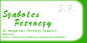 szabolcs petroczy business card