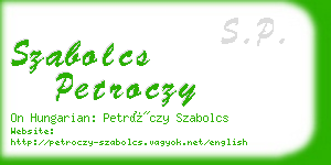 szabolcs petroczy business card